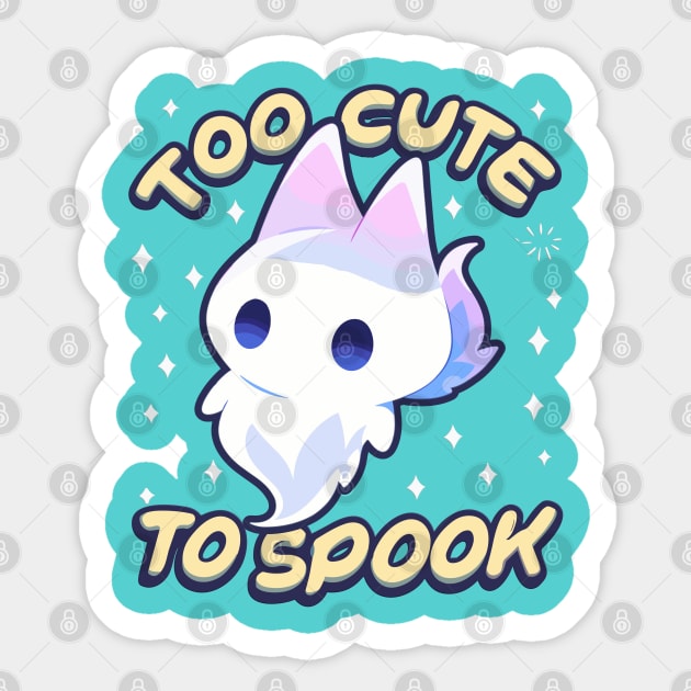 Too Cute To Spook Little Halloween Fox Ghost Sticker by RuftupDesigns